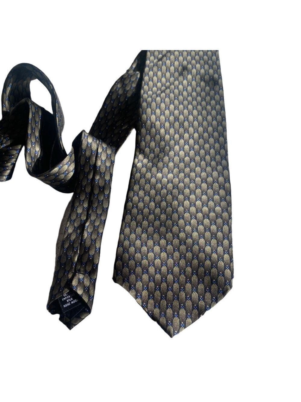Ziggurat by Mulberry Neckwear Gold and Blue Silk Tie –